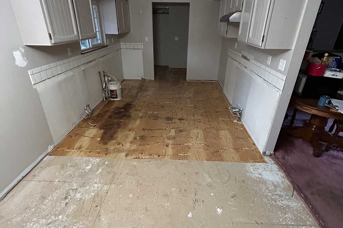 Kitchen during Rapid Response Restoration